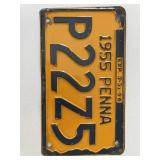1955 PA LICENSE PLATE