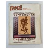 PRO 1972 AFC CHAMPIONSHIP GAME PROGRAM STEELERS VS