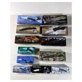12 Different Sized Pocket Knives All with Boxes
