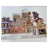 LARGE LOT OF WOOD STAMP BLOCKS & INK