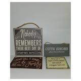 LOT OF 4 WOODEN SIGNS