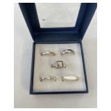 BOX OF 5 SILVER RINGS