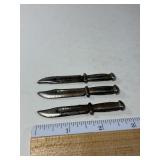 3-Metal Diecast Toy Knives Cracker Jack Gumball