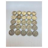 25 ROOSEVELT DIMES