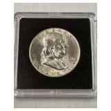 1959 D Franklin Silver Half Dollar BU in Protect