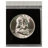 1957 Franklin Silver Half Dollar Gem BU in protect