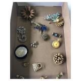 Box Lot of Vintage Pins and Buttons