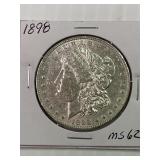 1898 Morgan Dollar MS 62