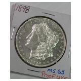 1898 Morgan Dollar Proof IKE MS63