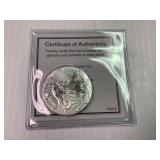 American Silver Eagle - one troy oz - COA