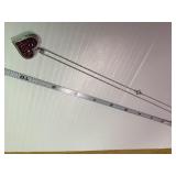 925 Italy both Chain and Pennant-Heart with Gems