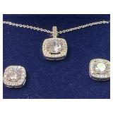Stunning Necklace & Earring CZ Set NIB