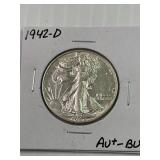 1942-D Walking Liberty Half AU+-BU
