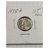 1938-P Mercury Dime BU