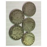 Lot of V-Nickels F+VF-Nice