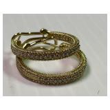 Judith Ripka 925 CZ Silver Hoop Earrings