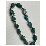 Stretch Bracelet - turquoise & 925 silver beads