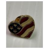 Heart Shaped Flag Pin - Avon