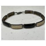 Sterling Silver black & White bracelet Vintage.925