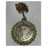 US American Eagle Rhinestone Necklace Vintage