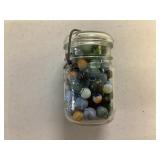 Pint Glass Jar of Marbles