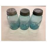 3 Ball Mason Aqua jars