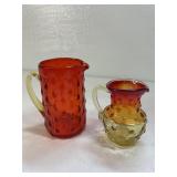 Hand Blown Glass Pitcher & pitcher