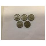 5 Kennedy Half Dollars