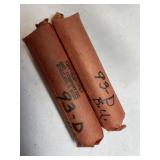 2 Rolls 1993D Unc and BU