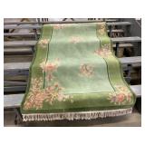 Vintage Large Green Rug 59x98