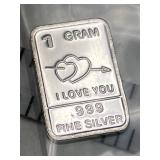I Love You-1 Gram Silver Bar