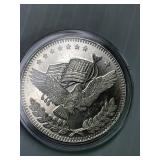 Eagle with Flag 1 ounce silver round