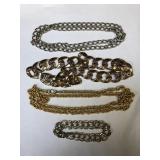 Jewelry-36" Gold Tone Chain, 28" Silver Tone Chain