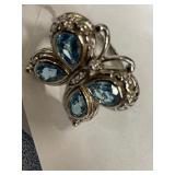 Butterfly Blue Gems Ring 925
