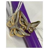Gold Butterflies Ring 925 Crystal or diamond Chip?