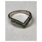 Sterling Silver 925 Ring with Emeralds!