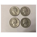 Lot of 4 Silver Washington Quarters