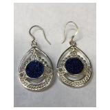 925 Sterling Silver Earings!  Blue/Purple Irridecs