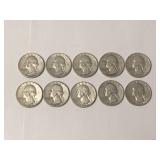 Lot of 10 silver 1940