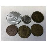 6 Foreign Coins from the 40s and 50s