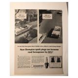 Vintage 1955 Ford/Champion Spark Plug Ad