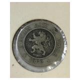 1862 Belgium 10 Centimes Coin