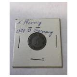 1899 D Germany 5 Pfernig