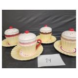 Pfaltzgraff Red Velvet Cupcake Mugs and Plates