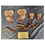 Retro wall decor- owls , birds