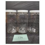 Golden Harvest glass Canisters  - 9' -(3)