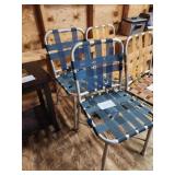 2 web strap folding chairs green
