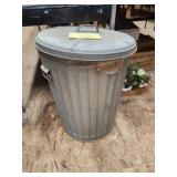 Metal trash can