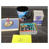Xmas ornament, nfl cards, superbowl cards plus Xmas ornament, nfl cards, superbowl cards plus