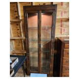 Antique glass lighted 5 shelf cabinet cabinet Antique glass lighted 5 shelf cabinet cabinet